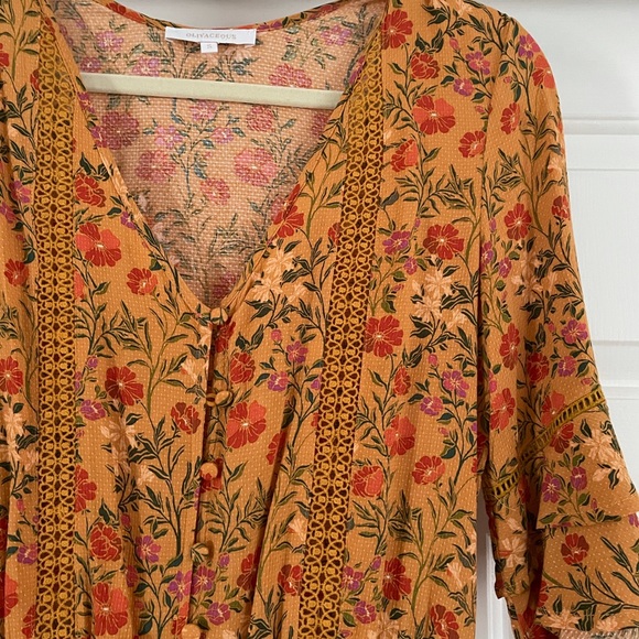 olivaceous mustard floral romper - Picture 2 of 5